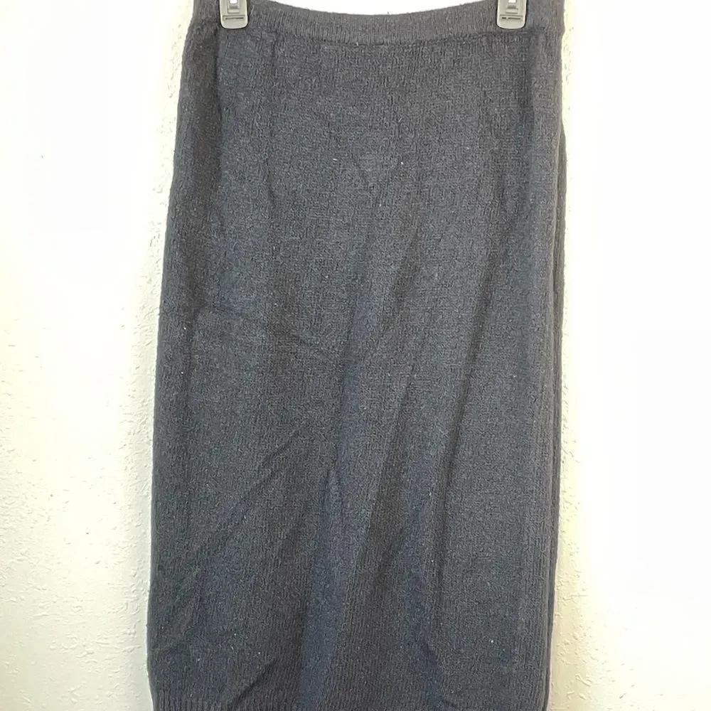 Vintage Raoul Womens Silk/Angora Black Midi Skirt Size M